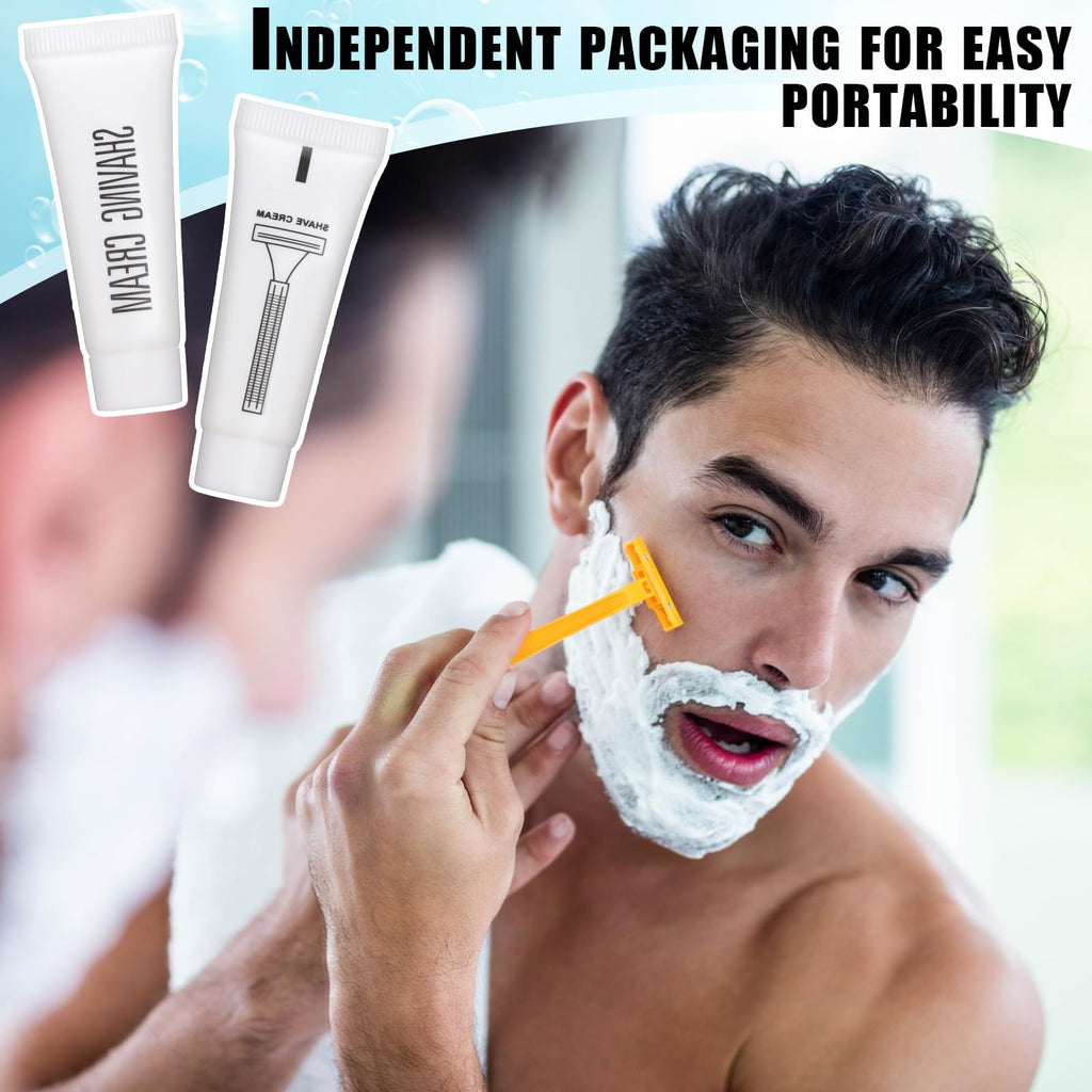 Viozakanry Disposable Shaving Cream Bulk Travel Size 10 Ml/ 0. 35 Fl. oz Shave Cream for Hotel Camping Travel Homeless Toiletries(50 Pcs)