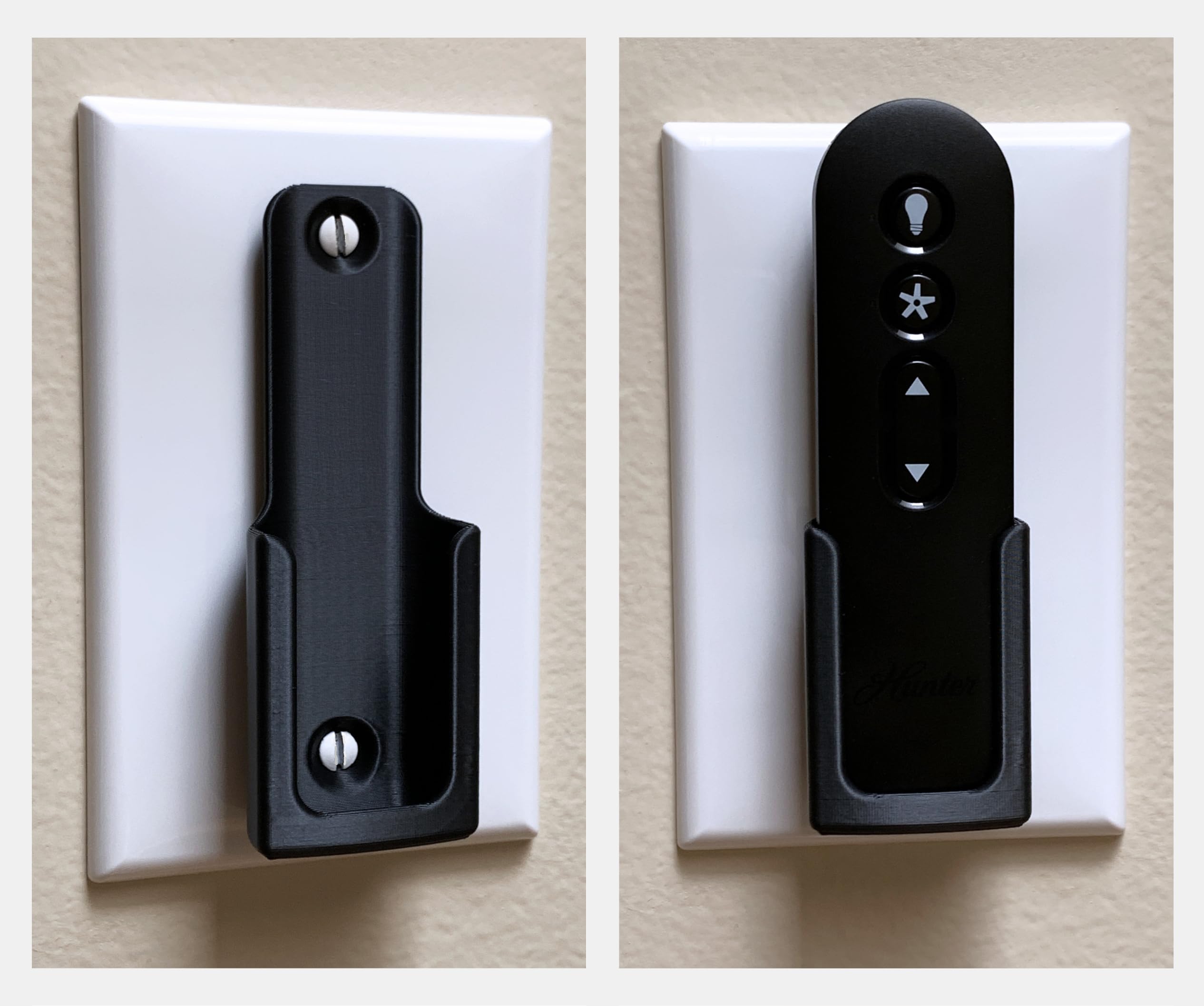 Ceiling Fan Remote Holder Wall Mount Bracket for Hunter K5579 K5580 Ceiling Fan Remote Control (1 Pack Black)