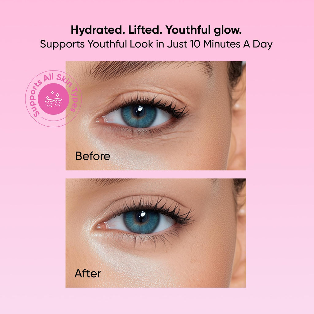7DAYS Eye Cream Korean Skin Care with Cooling Massager – Hyaluronic Acid Under Eye Cream for Dark Circles, Puffiness & Bags, Anti Aging, Firming & Brightening Eye Care | 0.6 fl oz / 18 ml