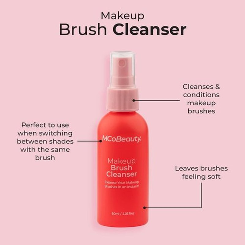 MCoBeauty - Makeup Brush Cleanser - Instant Refreshing Spray for Quick, Gentle Cleaning | No-Rinse Formula