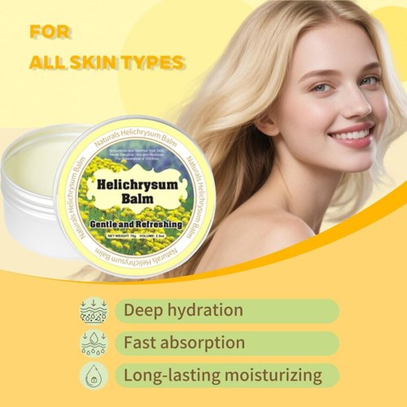ruifengsheng Helichrysum Balm - 2.5oz, Helichrysum Gymnocephalum, Shea Butter, Beeswax, Almond Oil, Ultra-Moisturizing, Skin Healing, Full Body Hydration, Multipurpose Salve