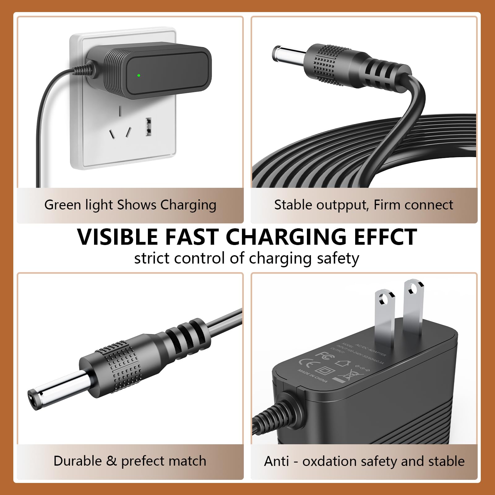 31V 0.5A Charger for 25.9V Vacuum Cleaner Compatible with AZVKEA S17, ZCAISH Z1, AFNOP Pure 16 25.9V Cordless Stick Vacuum Cleaner Charger Adapter