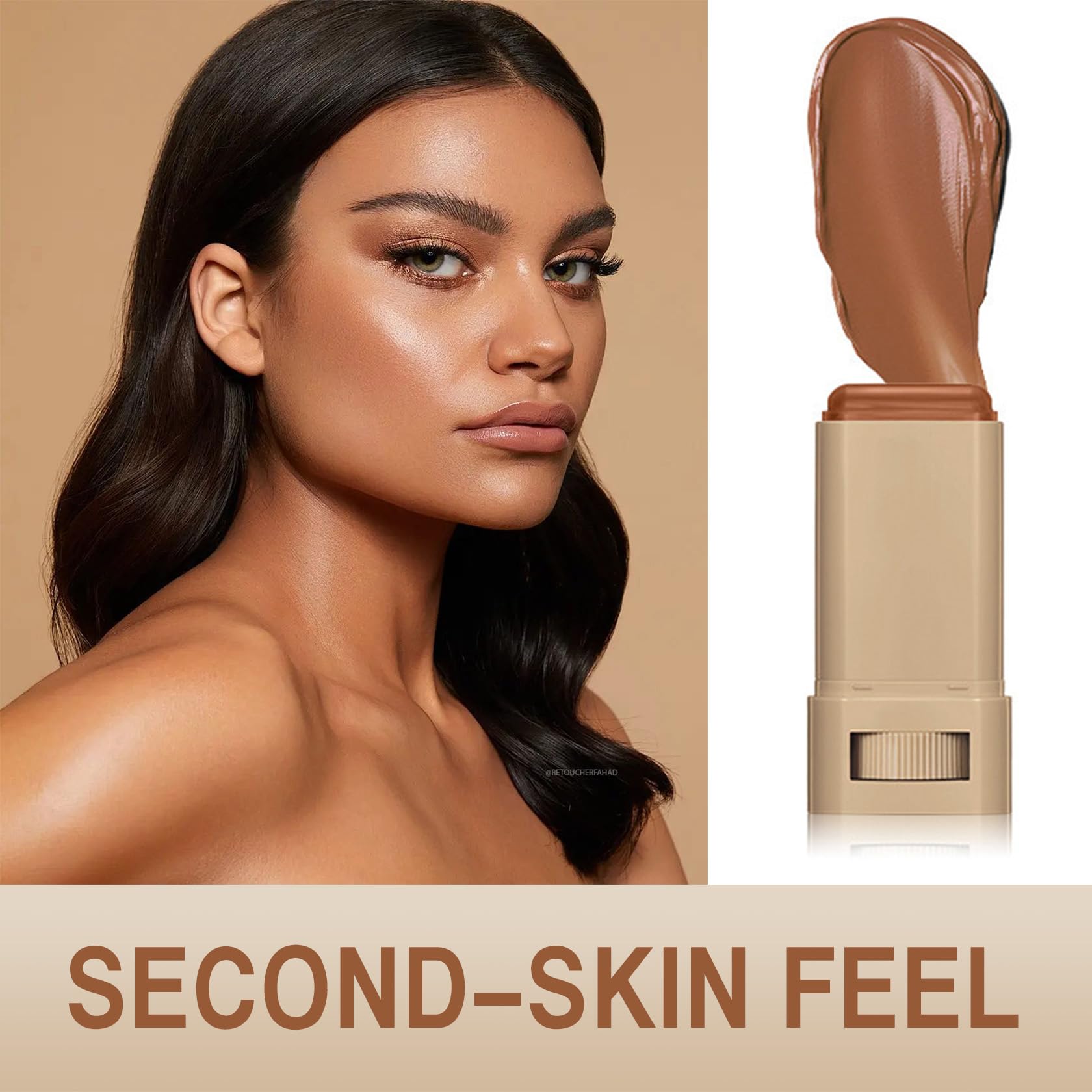 2 Pcs Beauty Balm Serum Boosted Skin Tint, Hydrating Concealer Stick, Lightweight Solid Tinted, Moisturizer Contour Stick Foundation for Women, Natural & Flawless Finish（#3）