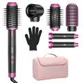 UPoetry 5 in 1 Hot Air Styler & Hair Dryer Brush, High-Speed Blow Dryer, 1300W Fast Drying Curling Without Heat Damage, Volumizing Straightening, Auto Wrap Curlers Includes Travel Storage Bag