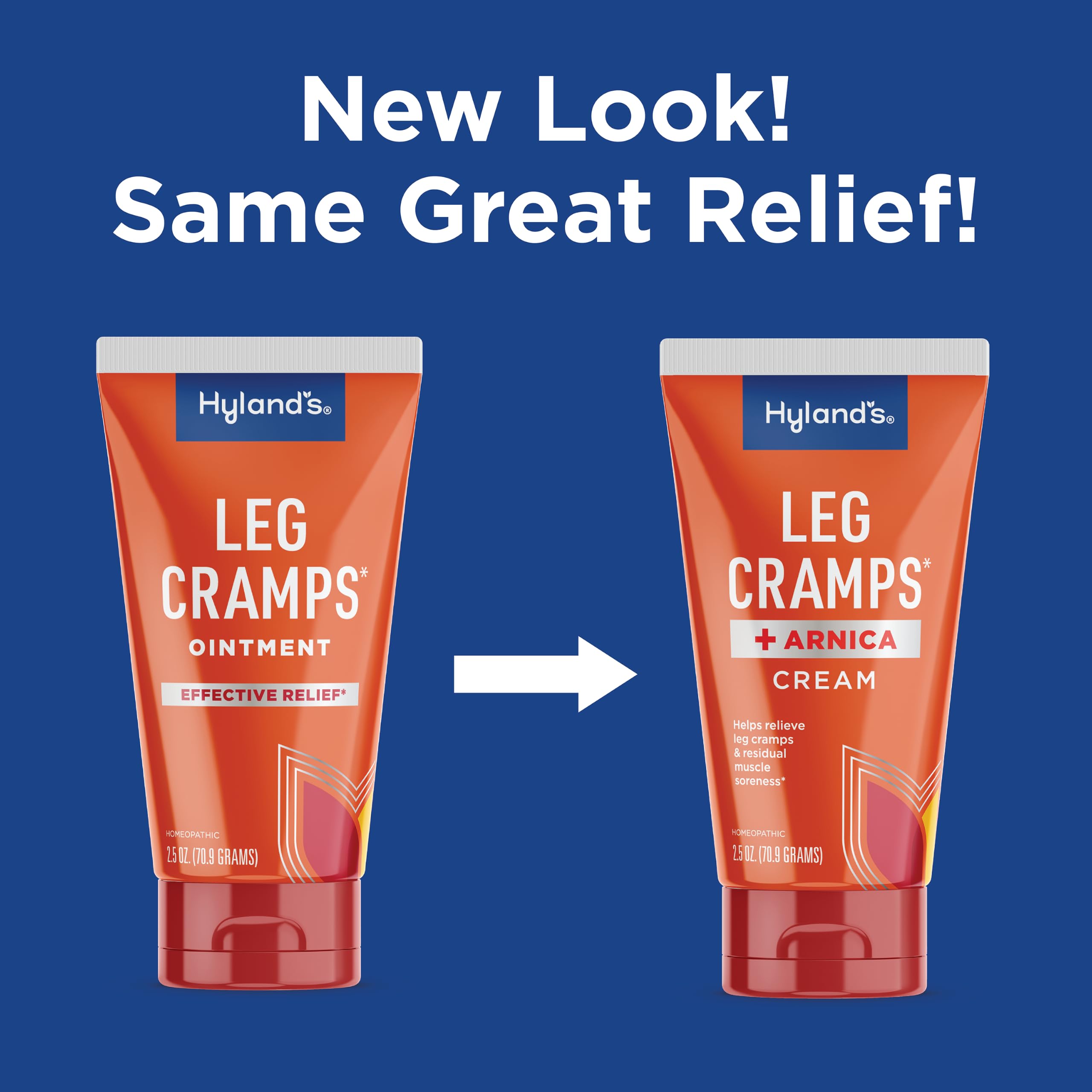 Hyland's Leg Cramps + Arnica Cream Pain Relief Ointment, Natural Relief of Calf, Leg and Foot Cramp, 2.5 oz