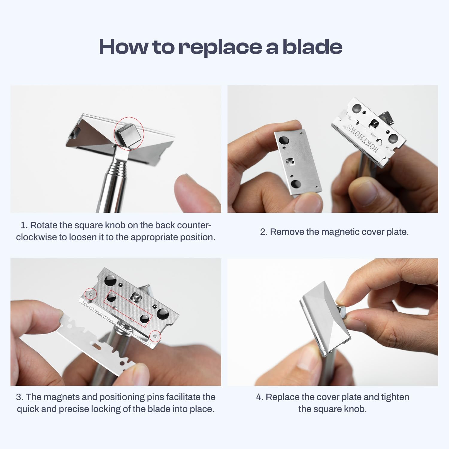 TITANER Titanium Single Edge Safety Razor,GR5 Titanium Precision CNC Wet Shaving Razor Compatible with Half DE Blades,Ergonomic Anti-Irritation Design for Smooth Close Shave,Grooming Tool for Men