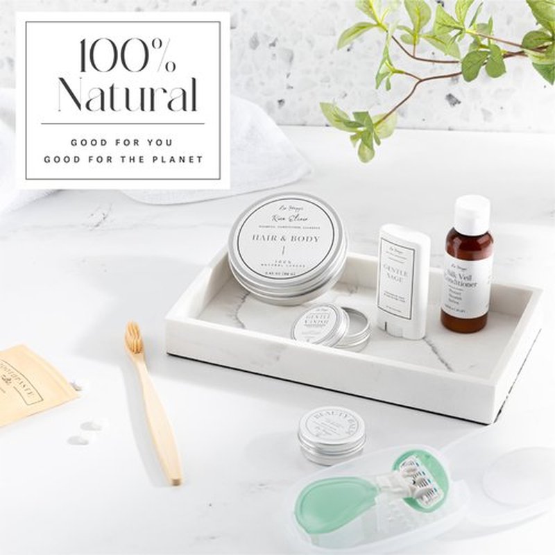 Travel Gift Box for Women - Luxury Spa Natural Organic Convenience Kit, Mini Travel Sized Toiletries, Honeymoon Vacation Essentials, Bridesmaid Gifts, Hospital, Postpartum, Get Well, Self Care Package