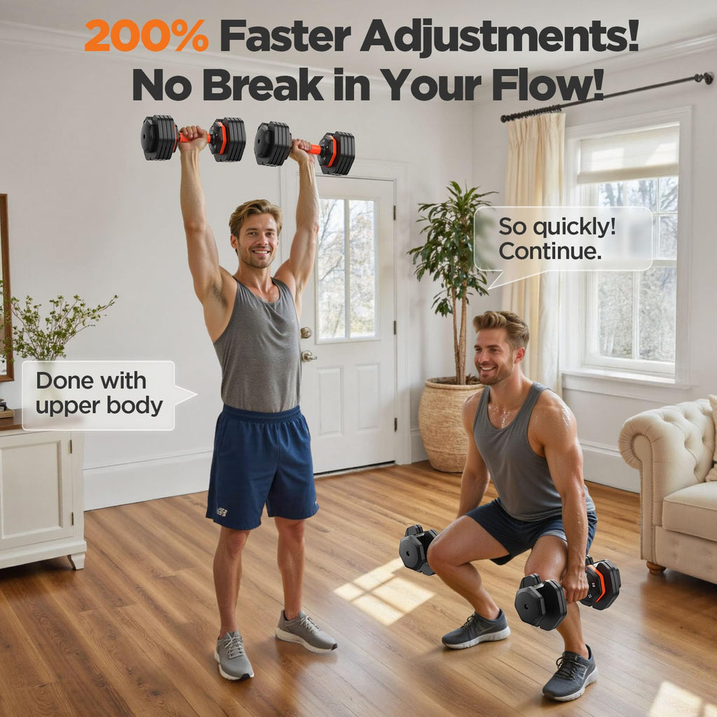 2026 FDB2 Updated Adjustable Dumbbell Set of 2, 5-in-1 Weights Dumbbell Set with Storage Box, 55lbs Adjustable Weights with Anti-slip Silicone Grip, Weight Set For Home Gym Suit both Men and Women