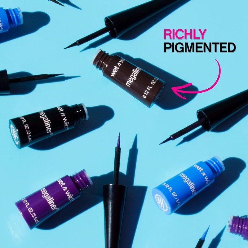 Wet n Wild MegaLiner Liquid Eyeliner - Intense Black Color for Bold, Long-Lasting Looks