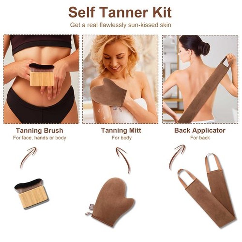 Tanning Mitt Self Tanner Mitt 4 Pack Self Tanning Mitt Tanning Brush for Self Tan Mitt Tanning Glove Self Tanner Brush Back Tanning Applicator