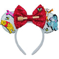 ZHENNAN Mouse Ears Headbands for Women, Glitter White Hundred Acre Wood Ears Hairbands for Men, Costume Themed Events Birthday Party Favors Hair Accessoires