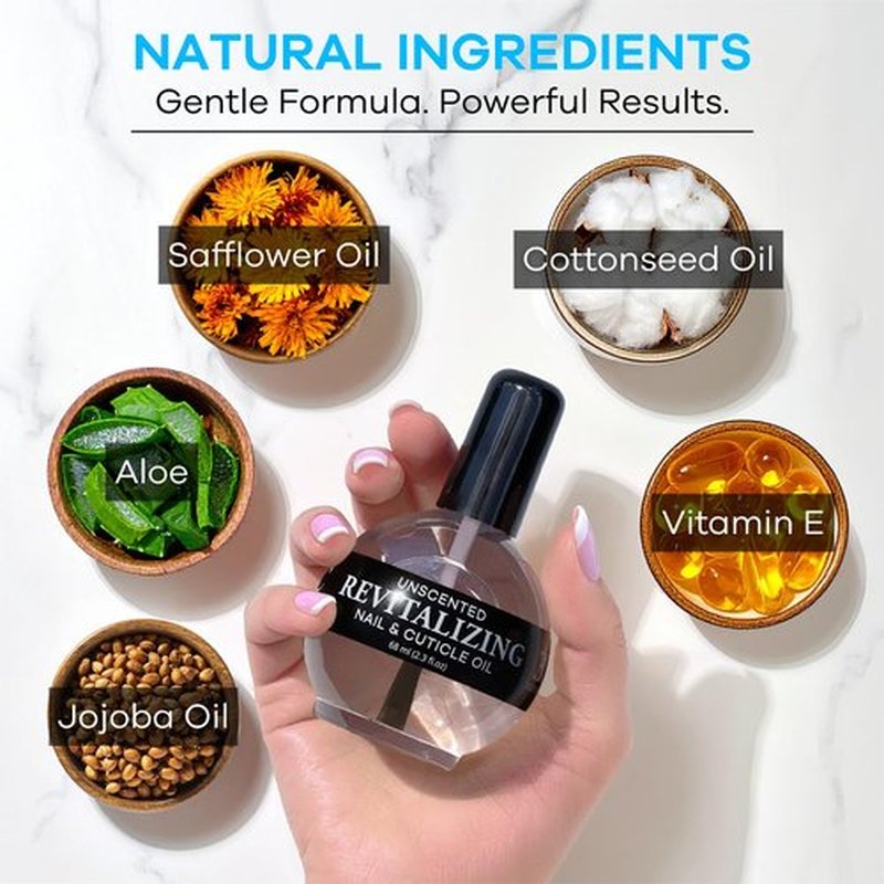 Ellie Chase Moisturizing Cuticle & Nail Care Oil - Unscented 2.3 Fl Oz | Jojoba, Aloe & Vitamin E Infusion for Hydration & Strength