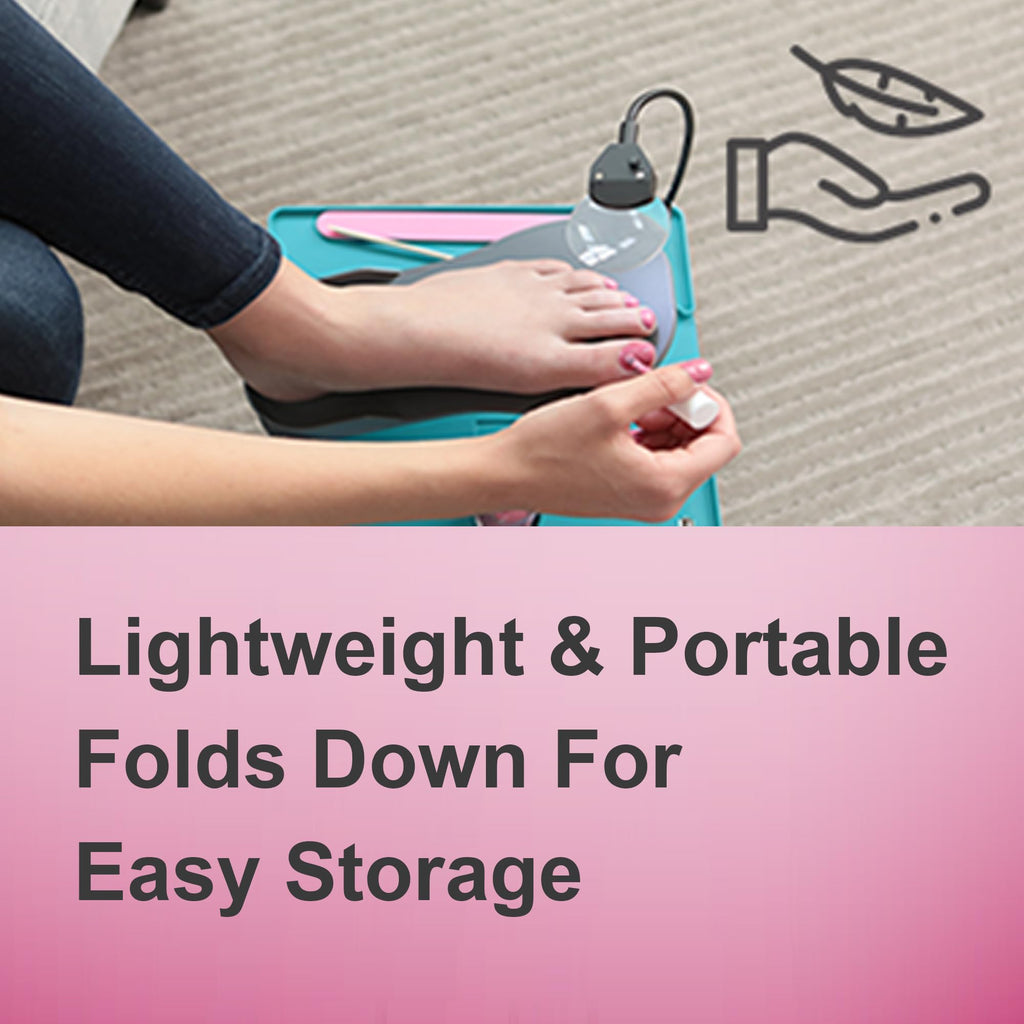 Salon Step The Beauty Footrest for Easy at-Home Pedicures, Treat Your Feet, No More Bending or Stretching with LED Magnifier, Drying Fan, Adjustable Foot Rest, Non-Slip Sturdy Legs & Built-in Storage