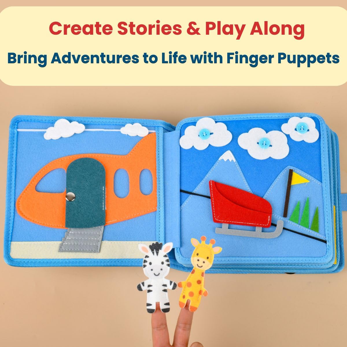 Bright Keiki Busy Book for 1 Year Old – Montessori Busy Book for Toddlers 1–3 – Passport to Fun Travel Activity Book