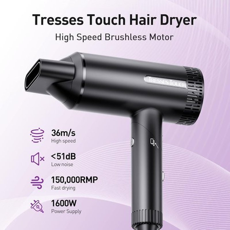 Skiennix Hair Dryer - High-Speed Ionic Blow Dryer with 1600 Watt Motor | Lightweight & Foldable for Travel