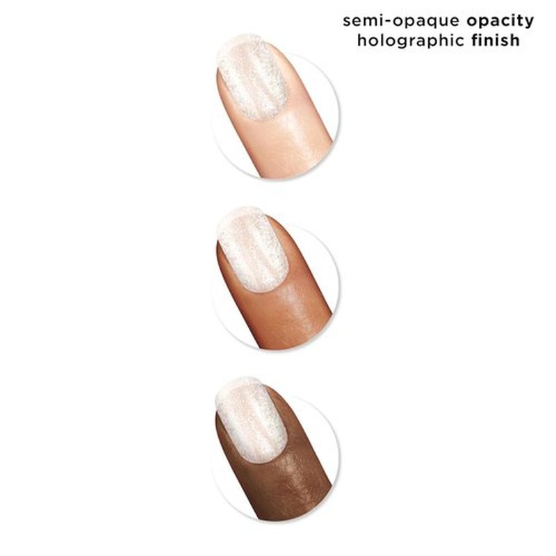 Sally Hansen Insta-Dri Holo-Glow Nail Polish - Quick Dry, Streak-Free Shine | Holographic Light Grey | 101 Shine Bright