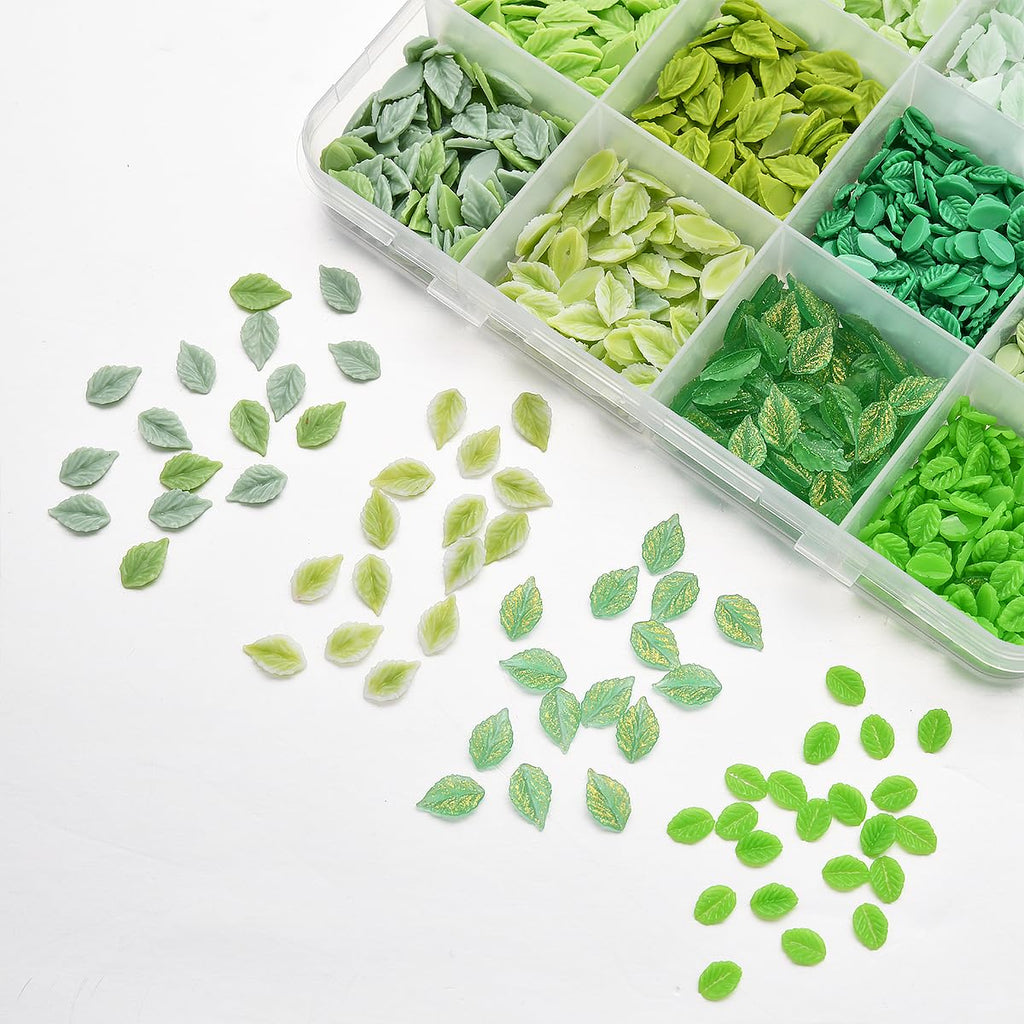 ZUMILLMN Leaf Nail Charm, 3D Nail Charms Bulk, 12 Styles Green Leaves Charms for Nails, Y2K Charms for Nails