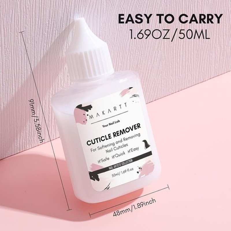 Makartt Cuticle Remover Liquid - 50ml Professional Softener for Dry Cuticles | Salon-Quality Nail Care