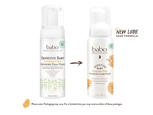 BABO Botanicals Newborn Foam Wash - Fragrance-Free Gentle Formula with Oat, Shea & Cocoa Butter - EWG Verified, Vegan