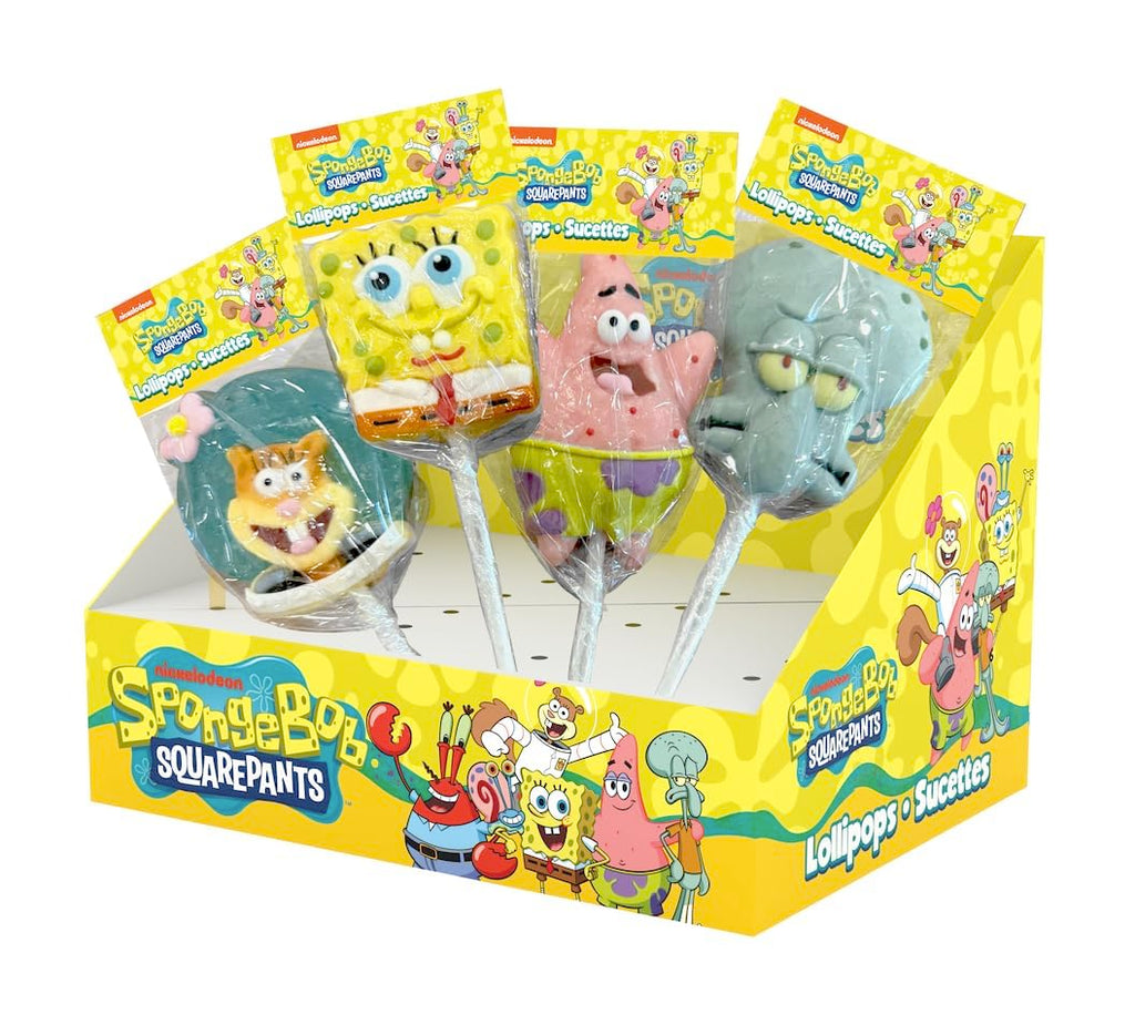 SpongeBob Jumbo Lollipops by Bubblegum Kids | Stocking Stuffers, Holiday Candy, Party Favors | Hand Crafted Lollipops with Natural Colors & Flavors | Individually Wrapped Jumbo Pops | 20 Pack