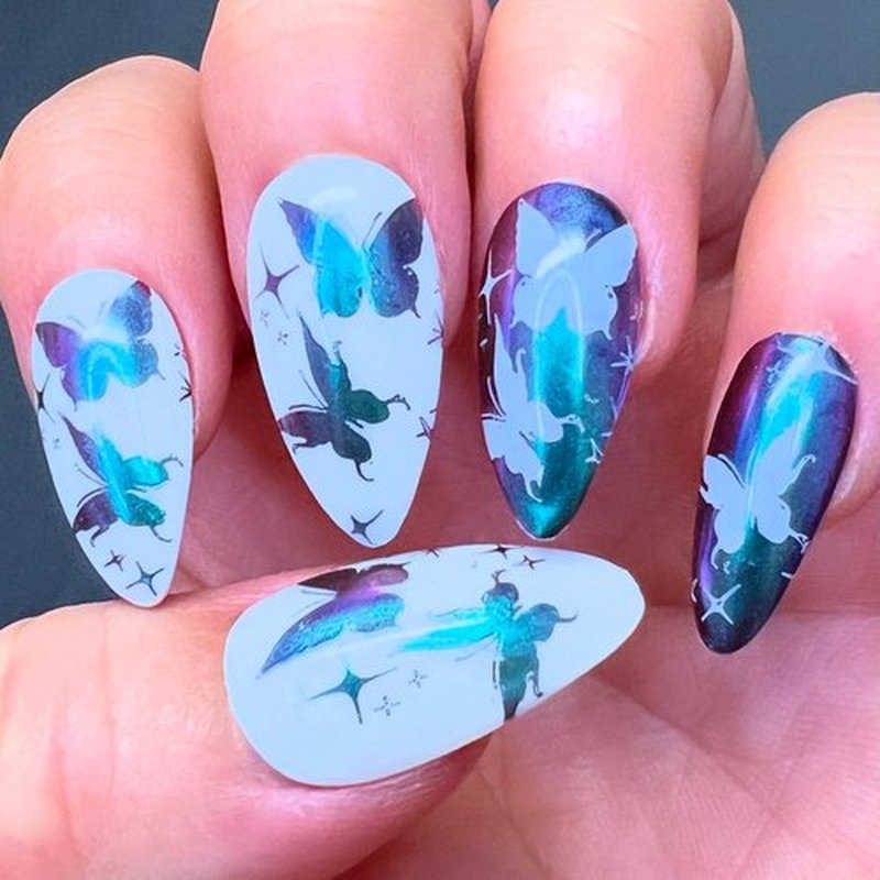 SheModern CHROME BLACK + CLEAR + WHITE Stamping Polishes (Set of 3) LED/UV Cure Semi-Gel Collection For Nail Art Design with Option for Creative Dry Coloring with Chrome Pigment Powder