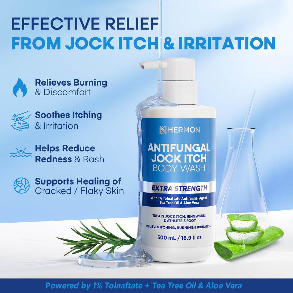 Hermon Antifungal Body Wash for Jock Itch (2 Packs Body Wash)
