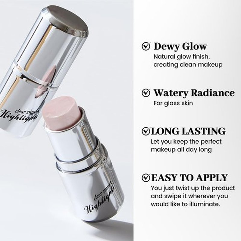 HOSAILY Pearl White Highlighter Stick - Dewy Finish Radiance Shimmer Balm for Natural Glow | Long-Lasting Waterproof Makeup