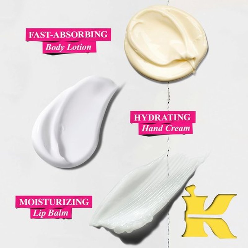 Kiehl's Body Care Routine Gift Set - Moisturizing Hand Lotion, Body Cream & Lip Balm for Dry Skin