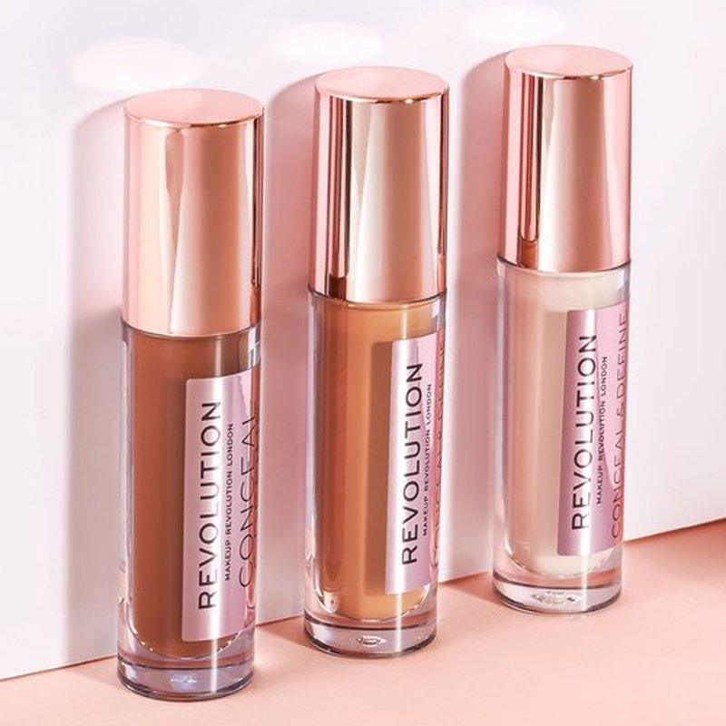 Revolution, Conceal & Define Concealer, Full Coverage & Lightweight, Long-Lasting Matte Finish, Vegan & Cruelty Free, C6 Fair or Light Skin Tones, 0.14 oz (Pack of 2)