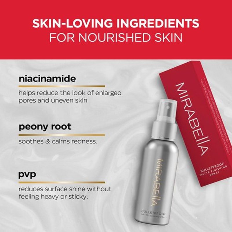 Mirabella Bulletproof Matte Setting Spray - Long-Lasting Makeup Finishing Spray for All Skin Types