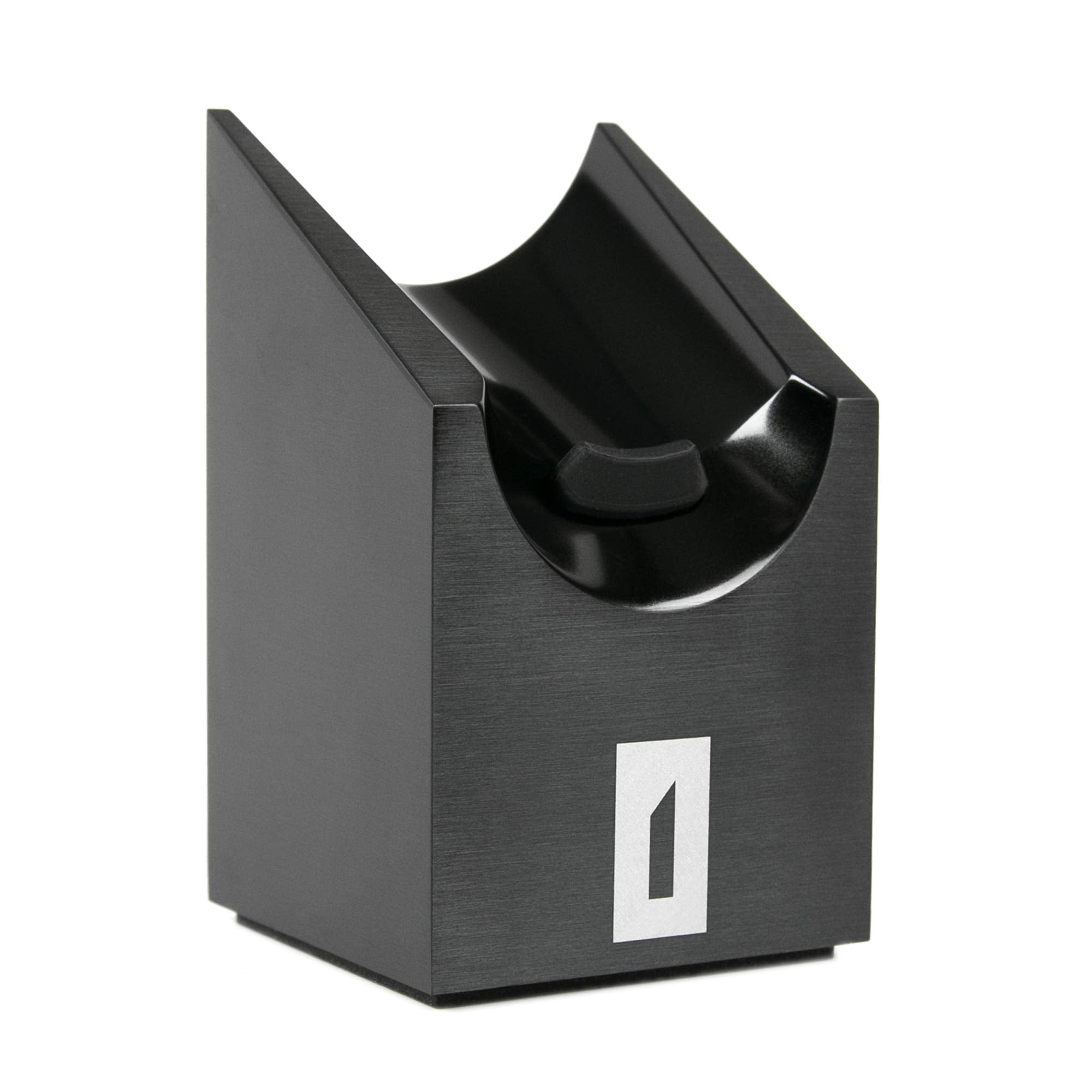 OneBlade Vertical Shaving Brush Stand (Black) Heavy Duty 6063 Aluminum, Double Anodized Finish, Hygienic Shaving Brush Storage - Weight 9.8 oz / 278 grams