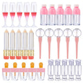 Vankcp 30 Pcs Cute Empty Lip Gloss Tubes, 6 Styles Lip Glaze Tubes Novelty Red Wine Glass Lip Oil Bottles Empty Lip,Refillable Lip Balm Containers for Women Girls DIY(5/8/10ML)