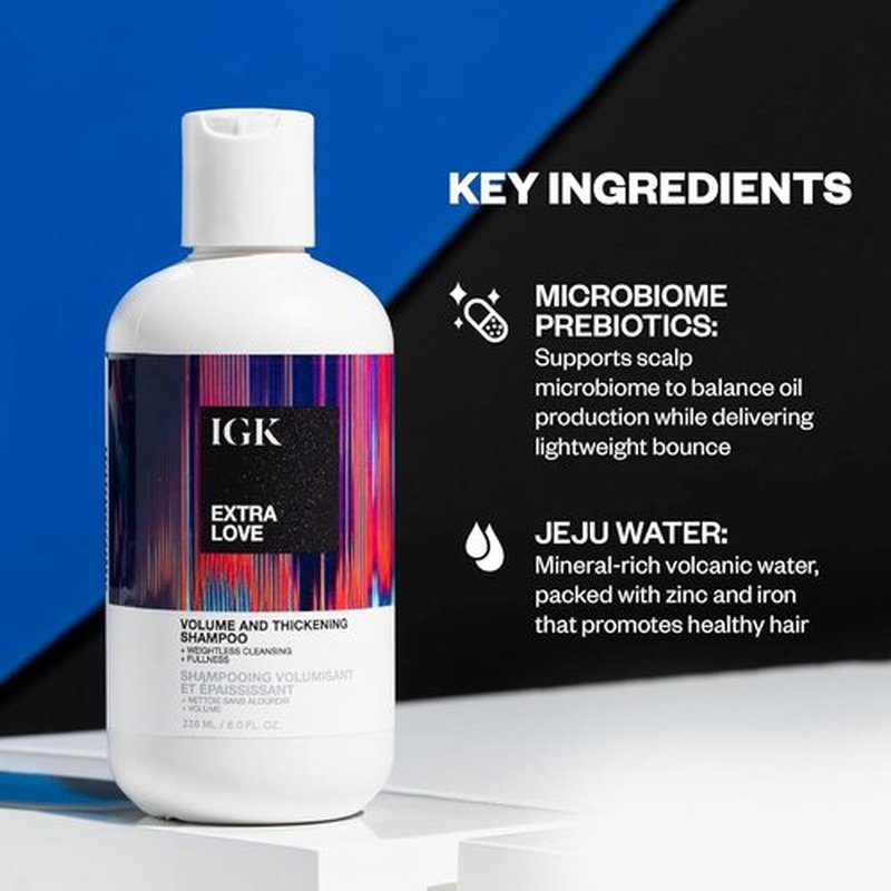 IGK EXTRA LOVE Volume & Thickening Shampoo - Hydrating Volumizing Formula for Fine Hair | 33.8 oz | Vegan & Cruelty-Free
