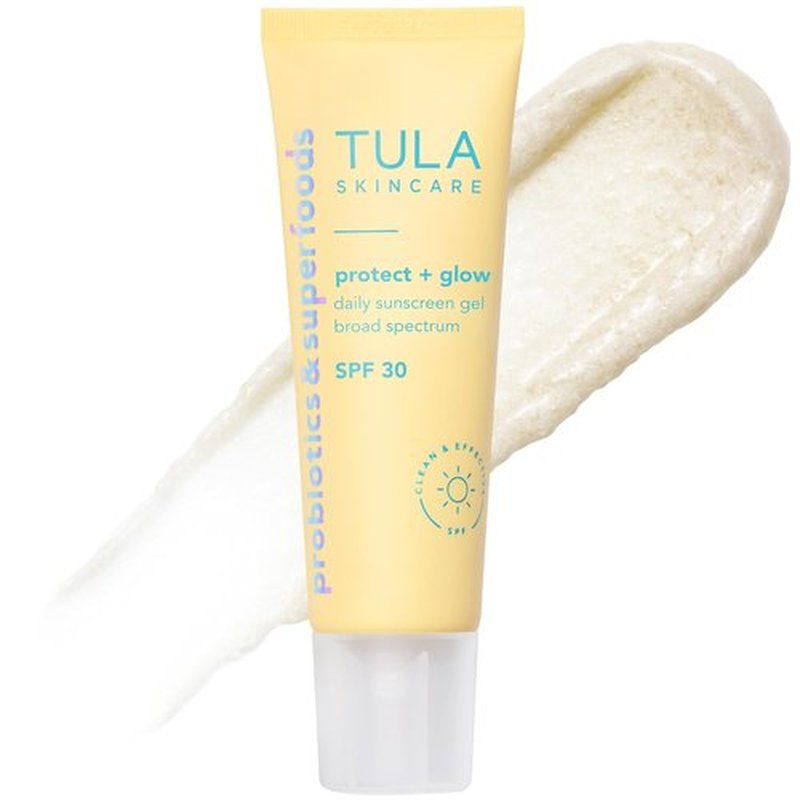 TULA Skincare Protect + Glow Daily Sunscreen SPF 30 - Brightens Dull Skin with Prebiotic & Probiotic Blend | 1.7 FL OZ