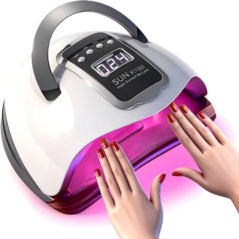 280W UV LED Nail Lamp, Nail Dryer for Gel Polish with 66pcs Lamp Beads and Automatic Sensor 4 Timer Setting Professional Nail Art Tools