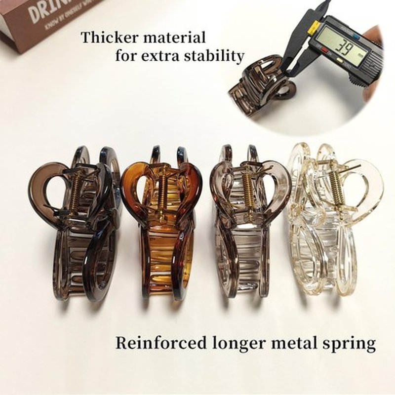 Markuii 3.9 Inch Hair Claw Clips Large Glossy No Slip Hair Clips for Women Long and Medium to Thick Hair, 4 Pack