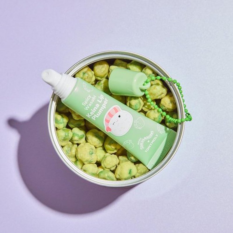 TONYMOLY Keina Keychain Lip Gloss - Spicy Wasabi Sheer, Plumping & Hydrating, Non-Sticky Shine, 11ml | Fun Limited Edition