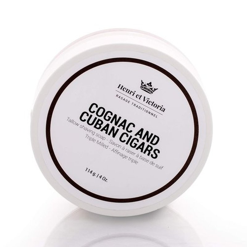 Henri et Victoria Shaving Soap - Cognac & Cuban Cigars Fragrance | Smooth, Long-Lasting Lather | 114g (4 oz)