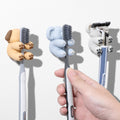 Li&Zhao Funny Silicone Toothbrush Holders - 3 PCS Kids Toothbrush Holders Wall Tooth Brush Holder for Bathroom Cute Toothbrush Holder Suction Animal Toothbrush Holder for Kitchen Living Room Office