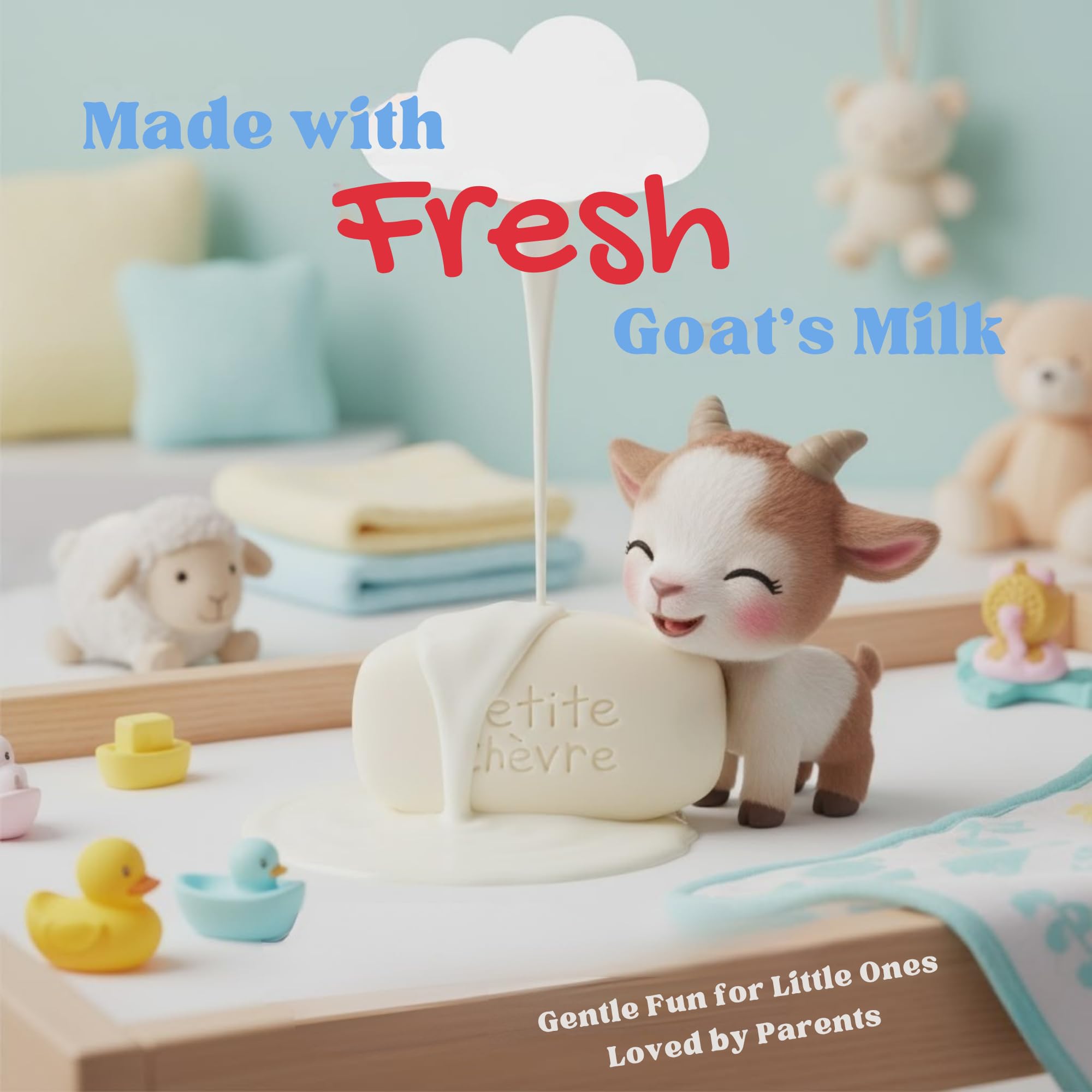 Li’l Goat’s Gentle Goat Milk Soap, 3×90g Pack, Mild Moisturizing Bar for Sensitive Skin, Made with Fresh Canadian Goat Milk (Original)