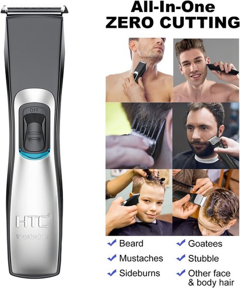 HTC Men's Hair Clippers & Beard Trimmer - All-in-One Professional Grooming Kit | Corded & Cordless, Fully Washable