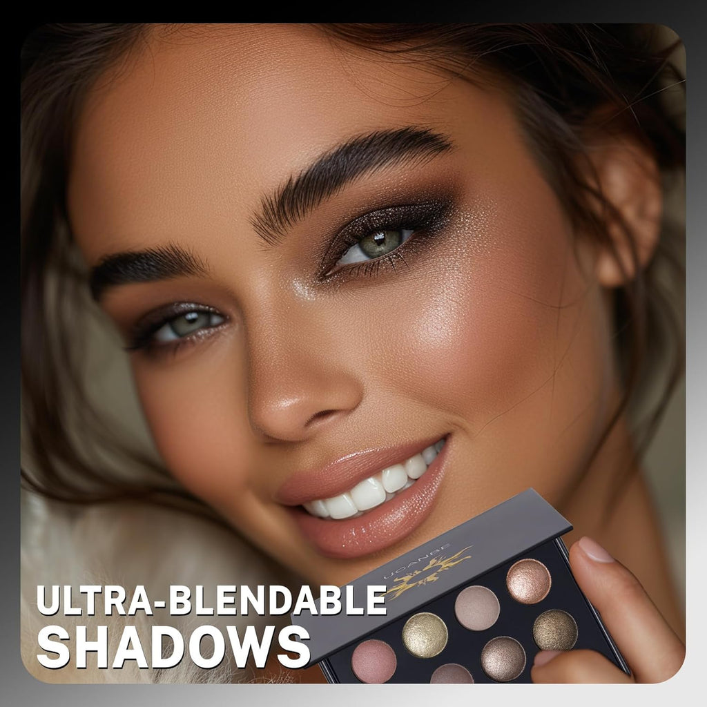UCANBE Baked Eyeshadow Palette - 16 Highly Pigmented Nude Shades with Matte & Glitter Finish