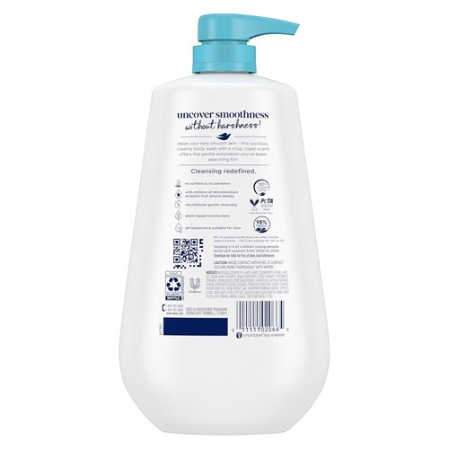 Dove Body Wash - Gentle Exfoliating Cleanser with Sea Minerals | 24-Hour Moisturizing, 30.6 oz