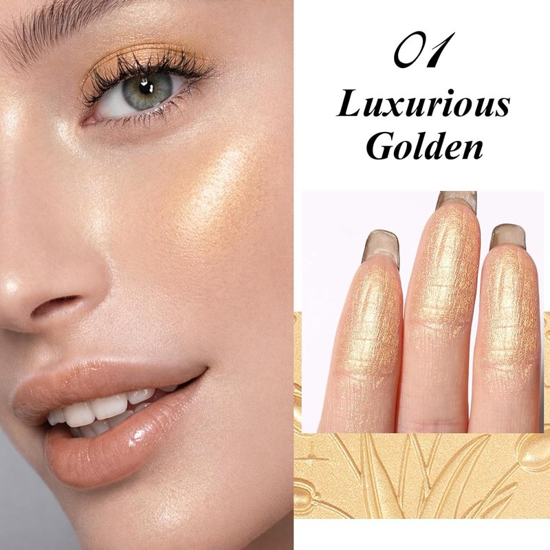UCANBE Sparkle Bomb Highlighter - Weightless Buildable Illuminator Palette for Face & Body | Luxurious Golden