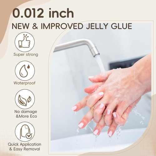 Nail Adhesive Tabs 25 Sheets 600 PCS Long Lasting 12 Sizes Strong Glue Stickers for Press Ons Nail Sticky Tabs 0.3mm Ultra-Thin Waterproof for Shower Suitable for Home DIY Use(M/L)