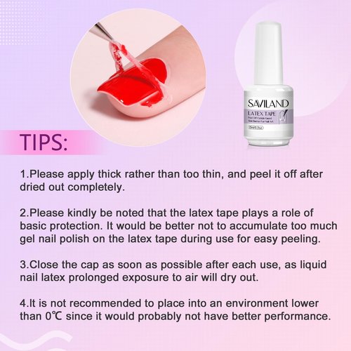 SAVILAND 2PCS Nail Latex Peel Off With Tweezer, 30ML Polish Barrier - Easy to Use Tape for Cuticle Protection, Nail Painting Art Tools Supplies