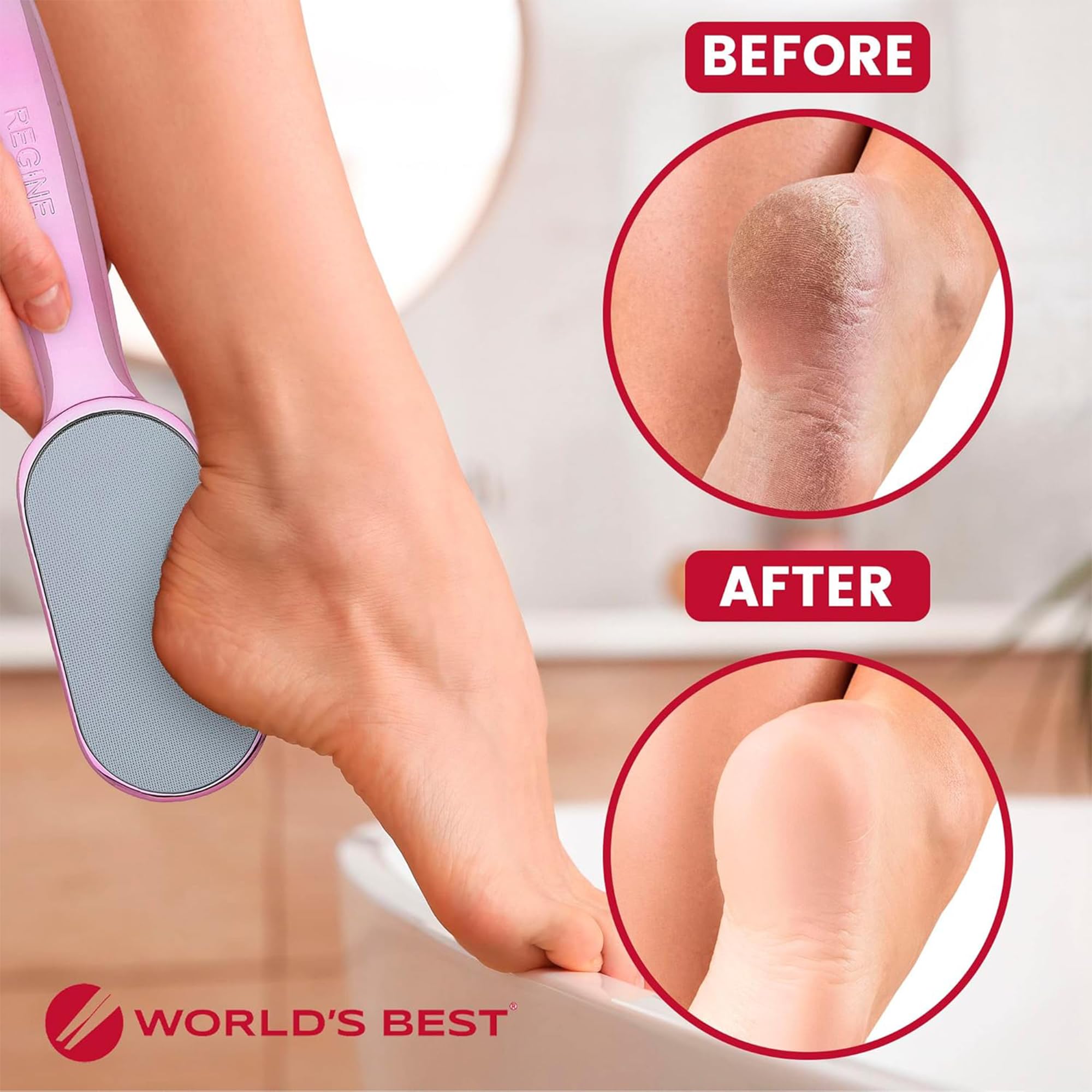 Glass Pedicure File & Callus Remover - Nano Laser Etched Foot Scraper, Pink