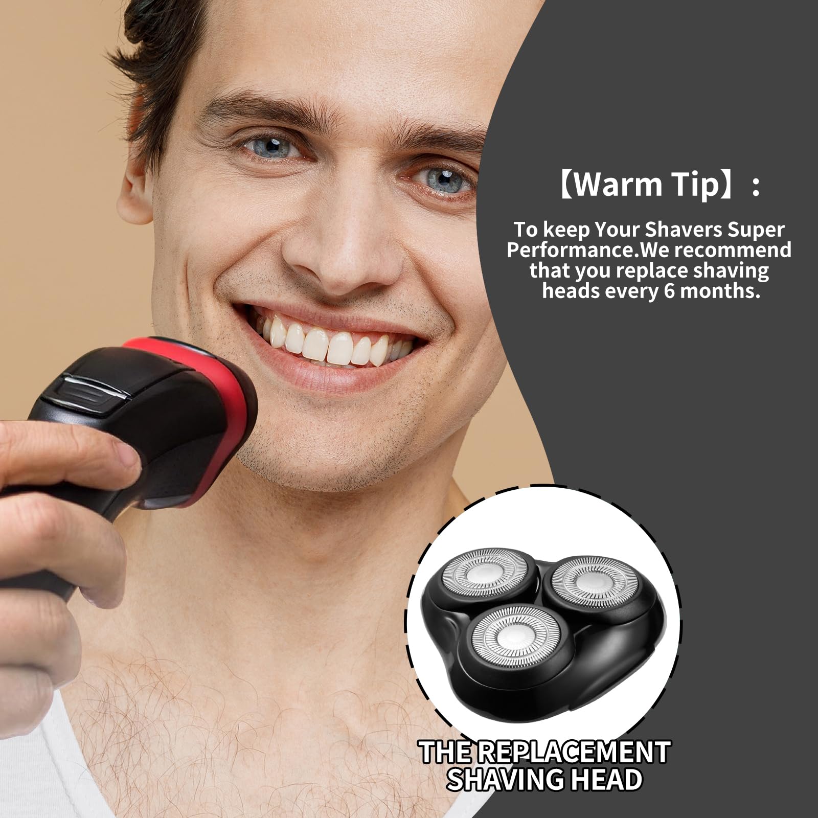 Universal Rotary Replacement Shaver Head for Remington Shaver,Black 2Pack