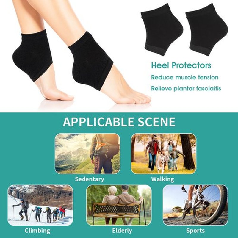 Sibba 3 Pairs Moisturizing Heel Socks Ventilate Gel Heel Open Toe Socks Soft Silicone Socks for Dry Hard Cracked Skin Breathable Reusable SPA Foot Protector Day Night Care Skin