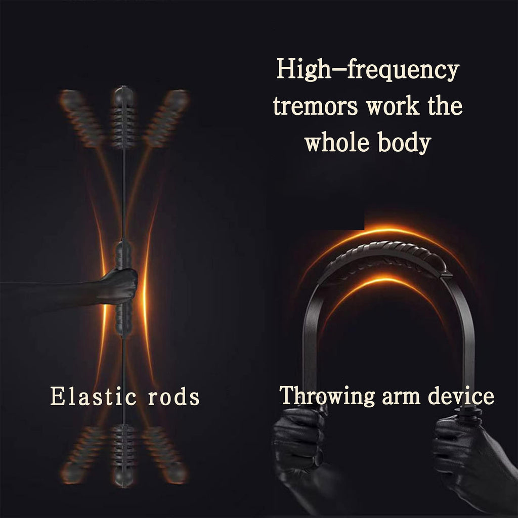 Elastic Fitness bar, Weight bar, Core Strength Training, Arm Twister, Home Gym Workout, Suitable for Men, Women Body Shaping and Fat Burning Training (Black)
